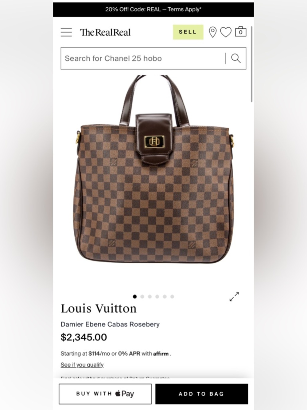 Louis Vuitton Damier Ebene Cabas Rosebery - Picture 12 of 14